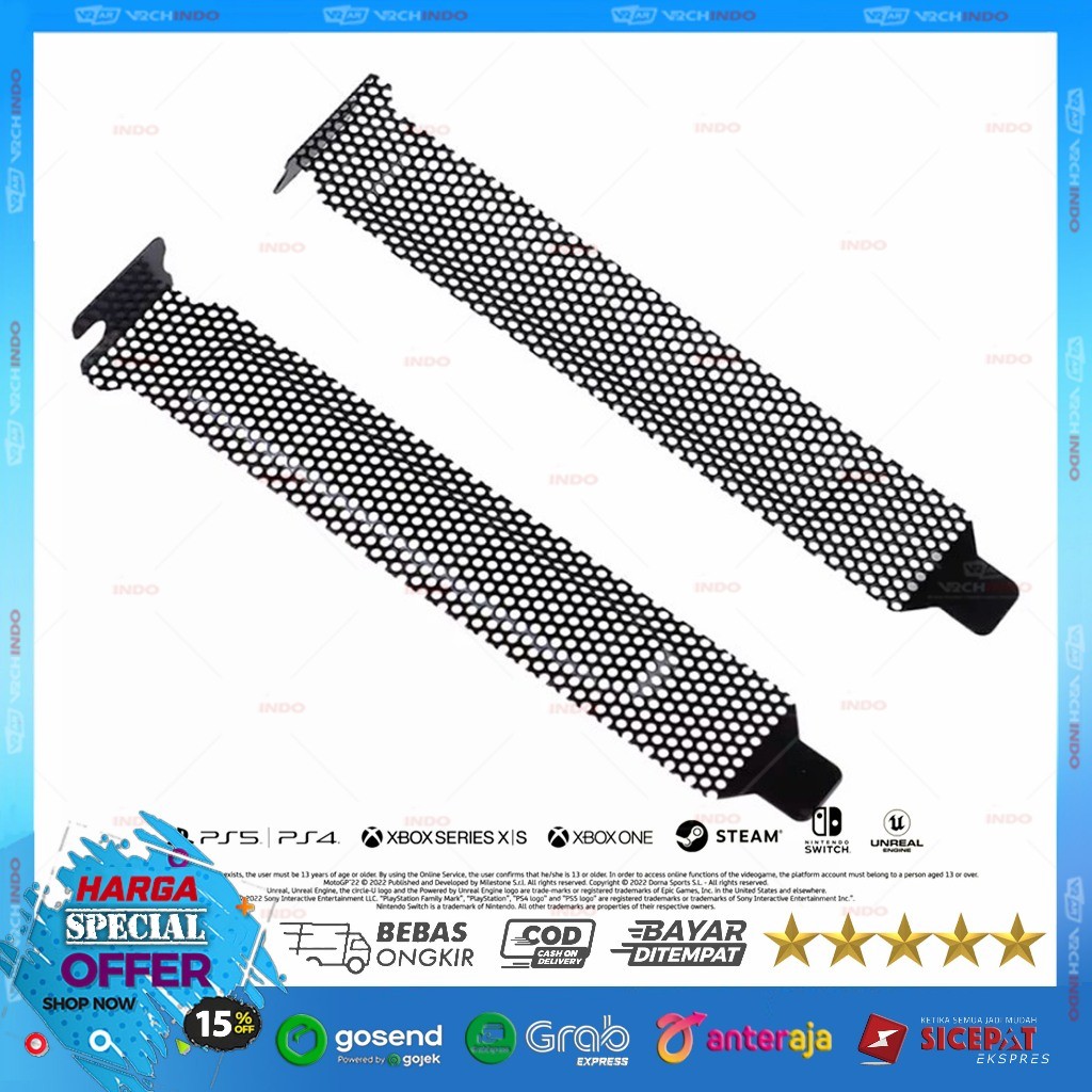 Back Panel Mesh GLOSSY PCI Slot Cover / Tutup Casing PCI Slot Belakang High Quality PCI Cover 