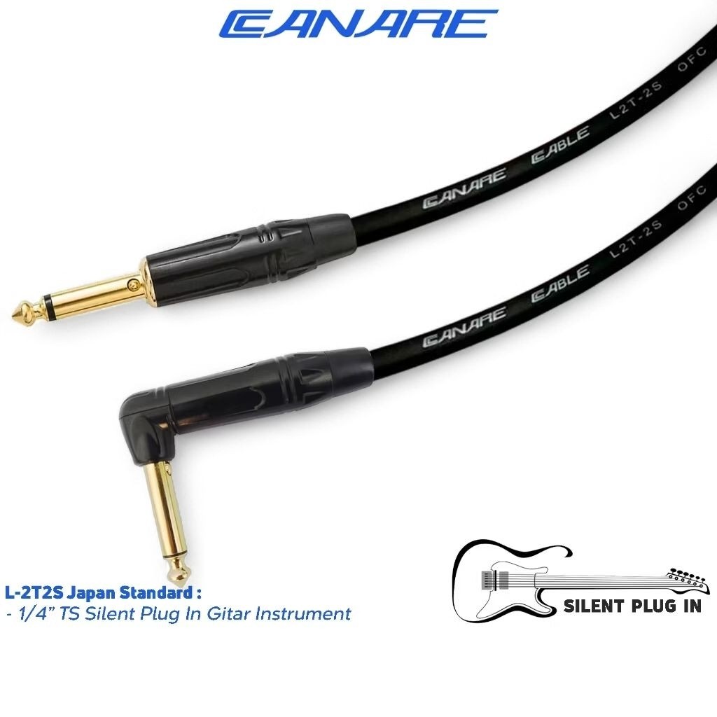 Japan Standard | Kabel Gitar Silent Plug In Gold Plate - Code: (JS, GP, SILENT LRS - SILENT L, 1022)