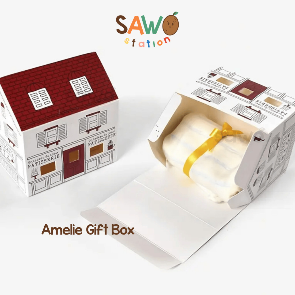 Amelie Gift Box | Kotak Kado Bentuk Rumah Mini House Box | Box Hampers Kue Kering Cookies Toples Cok