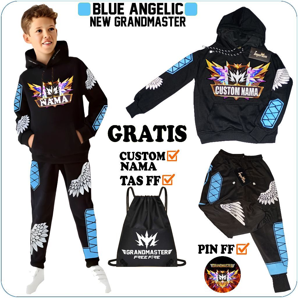 ZARISHOP.ID IMPERIUMKIDZ  Setelan Celana Anak Free Fire Angel dan Jaket Sweater FF Grandmaster Kaos 