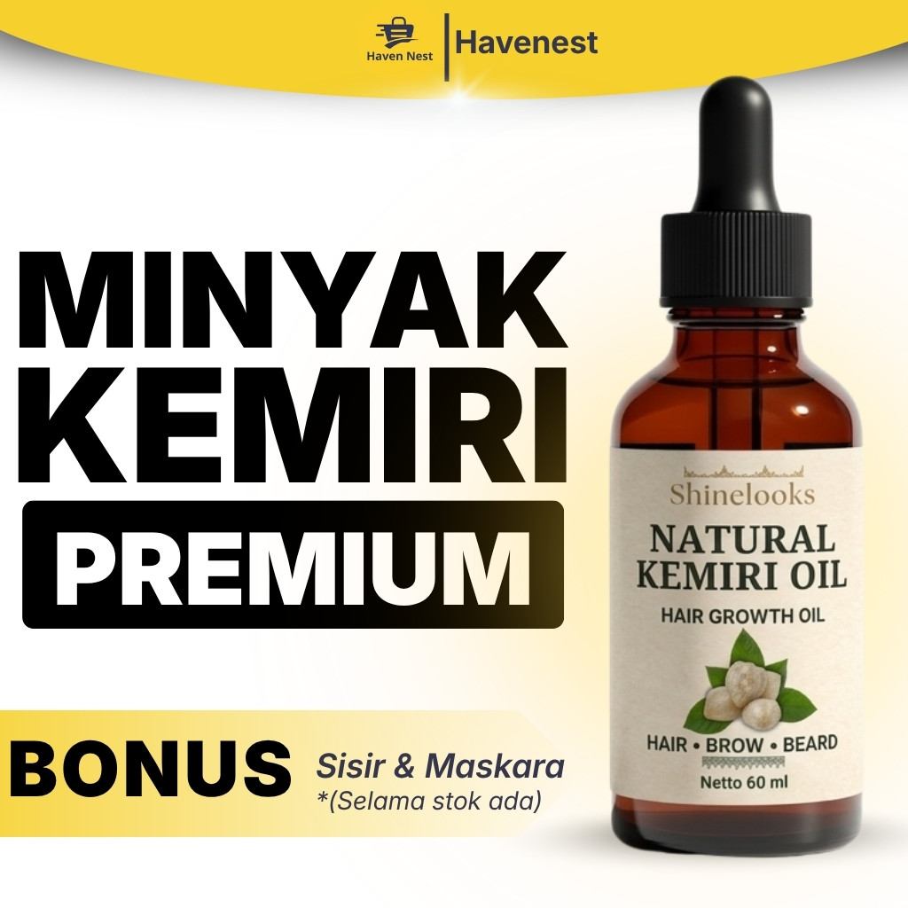 SHINELOOKS Minyak Kemiri Murni Penumbuh Rambut Botak Nutrisi Akar Rambut 60ml