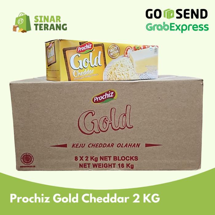 PROMO keju cheddar Prochiz Gold 2 KG VIA GOJEK ONLY UNLIMITED ORDER - 1 slop/batang