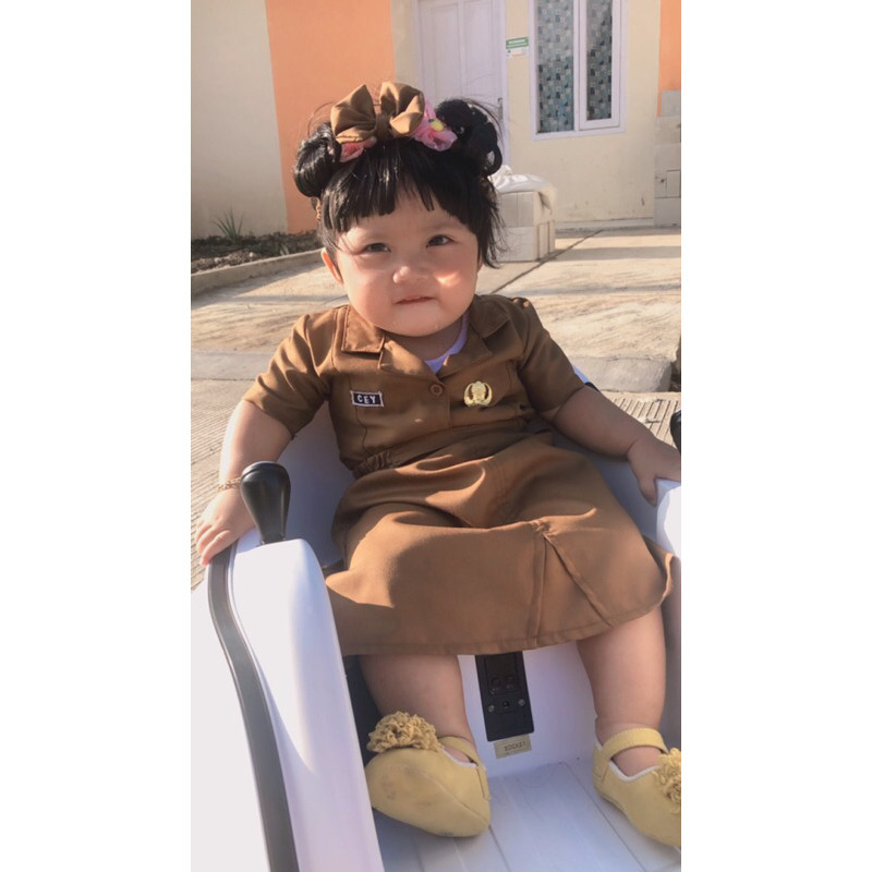ZARISHOP.ID gratis pakai nama bayi / Baju Profesi PNS bayi / seragam Bayi lucu