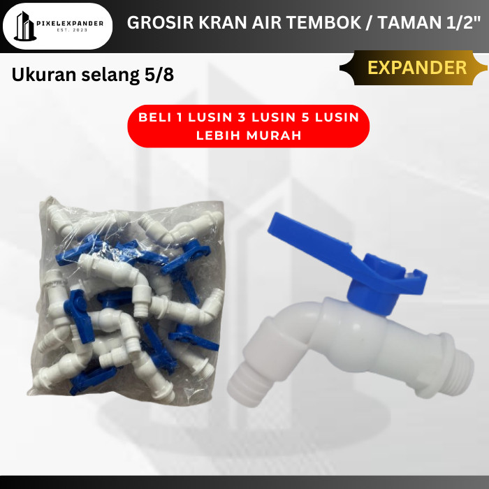Expander Grosir Keran Air Tembok Taman Kran Topi Air Plastik 1/2 inch