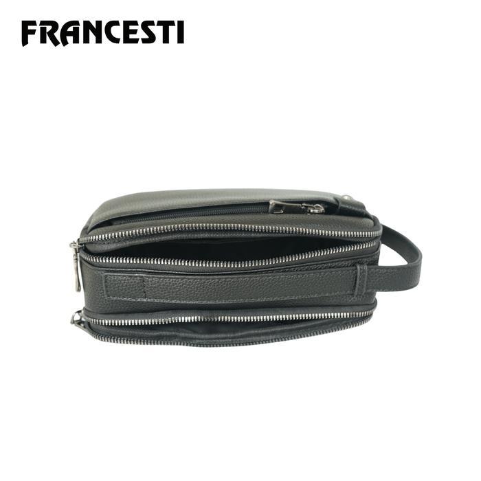 Francesti Clutch Bag Pria 639 kulit PU premium  Black/Tas tangan