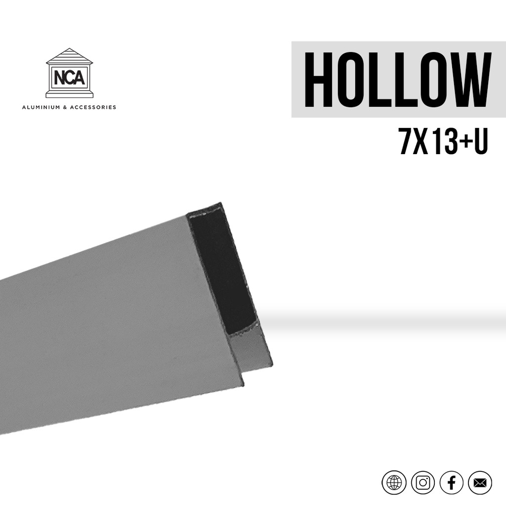 HOLLOW ALUMINIUM 7X13 U 0,5