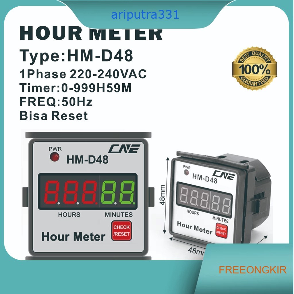 HOUR METER DIGITAL HM-D48 HOUR COUNTER BISA RESET