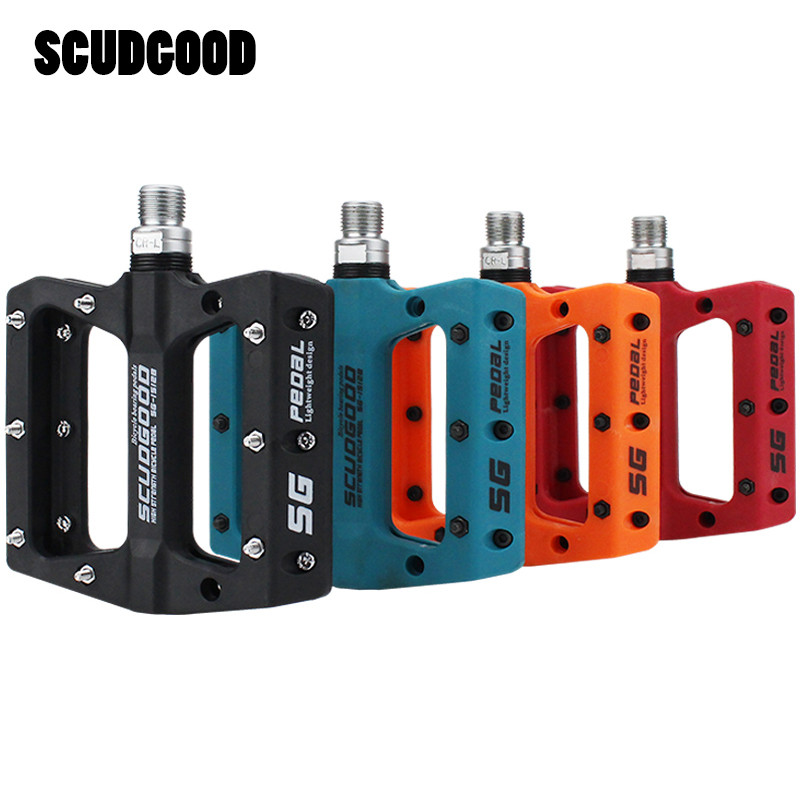 SCUDGOOD Bicycle Pedals Nylon Fiber Ultra-light Mountain Bike Pedal 4 Colors Big Foot Road Bike Bear