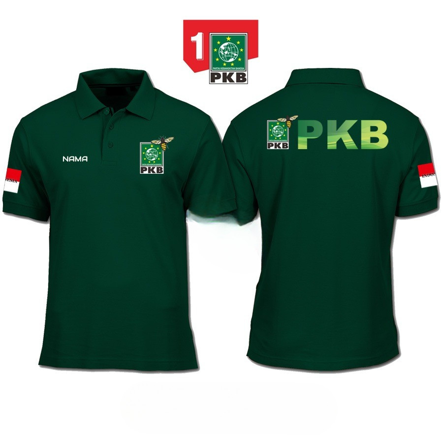 BANYAK DESIGN - Baju Partai PKB - Polo PKB - Baju Kaos Partai PKB - Kaos Kerah MODEL POLO PARTAI PKB