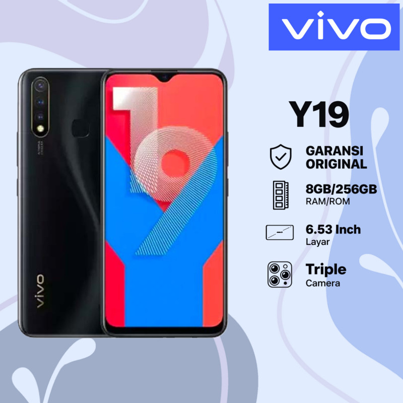 VIVO Y19 RAM 8GB ROM 256GB Layar Besar 653 FullView  Garansi Toko 1 Tahun