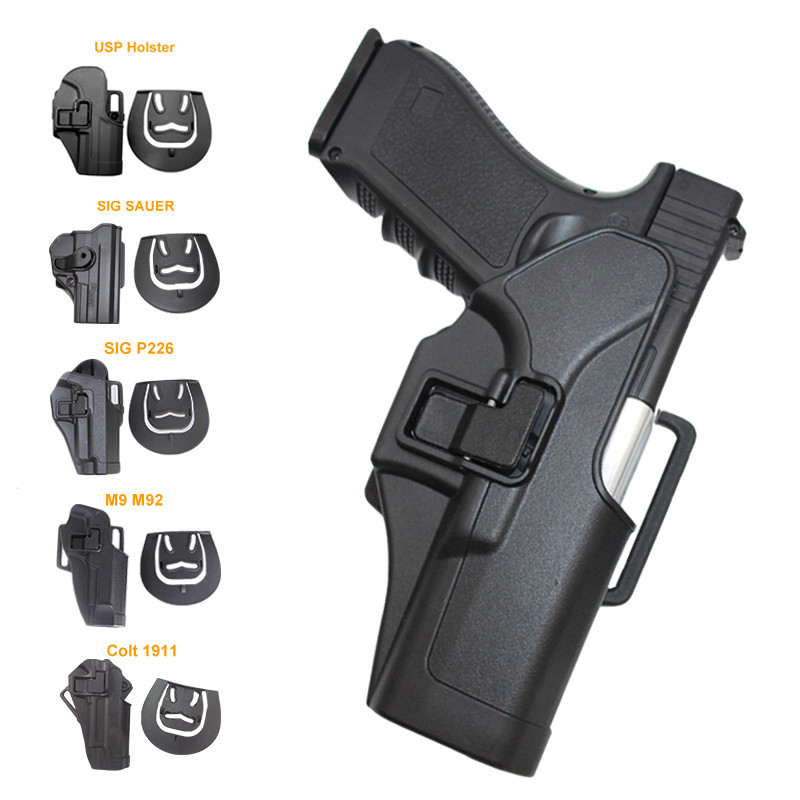 HOT Tactical Gun Holster For Glock G17 G19 M9 Colt 1911 Sig Sauer P226 HK USP Airsoft Belt Holster G