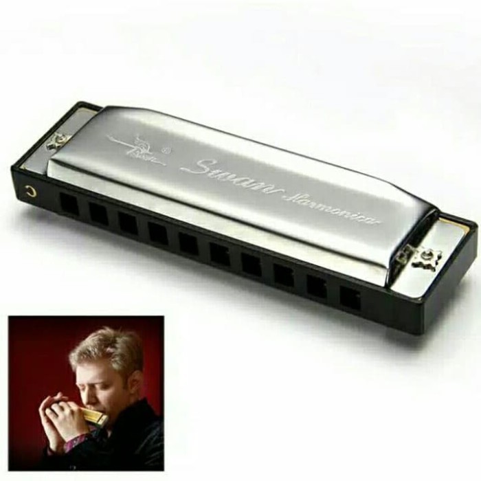 Harmonika Swan 10 hole Harmonika 10 lubang 20 nada dengan case Swan harmonika