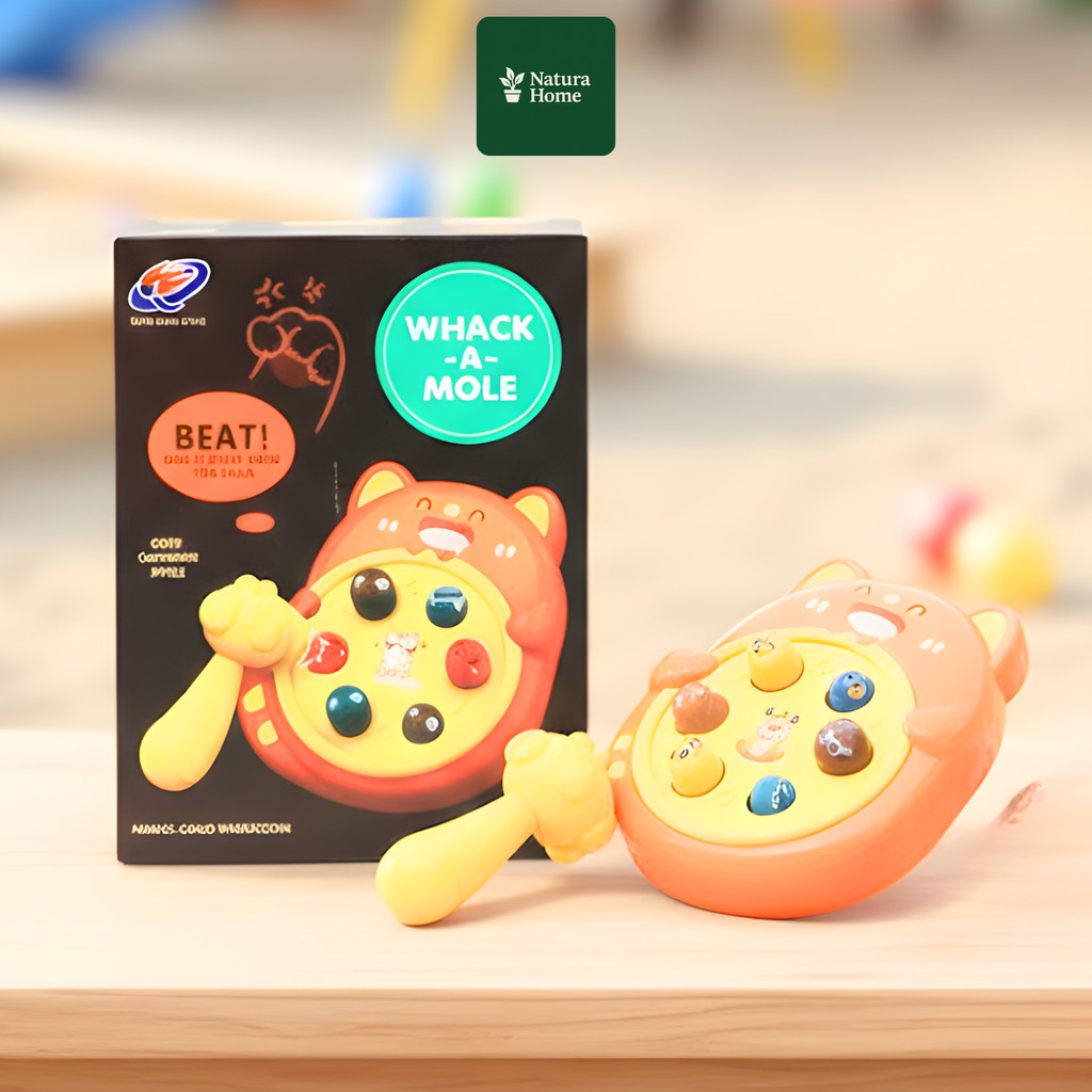 NATURAHOMEE Mainan Anak Whack a Mole – Ketuk Meow Pet dengan Musik Seru (WQ-74)