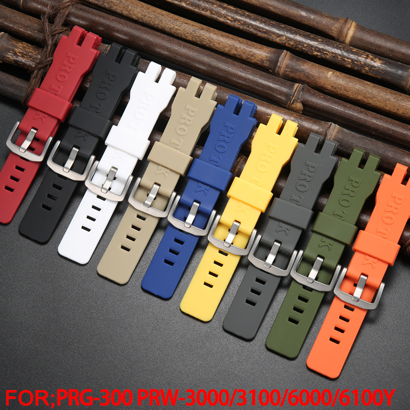 Resin Strap For Casio PROTREK Series PRW-3000 PRW3000/3100/6000/6100Y Waterproof Wat Band PRG300 Rep