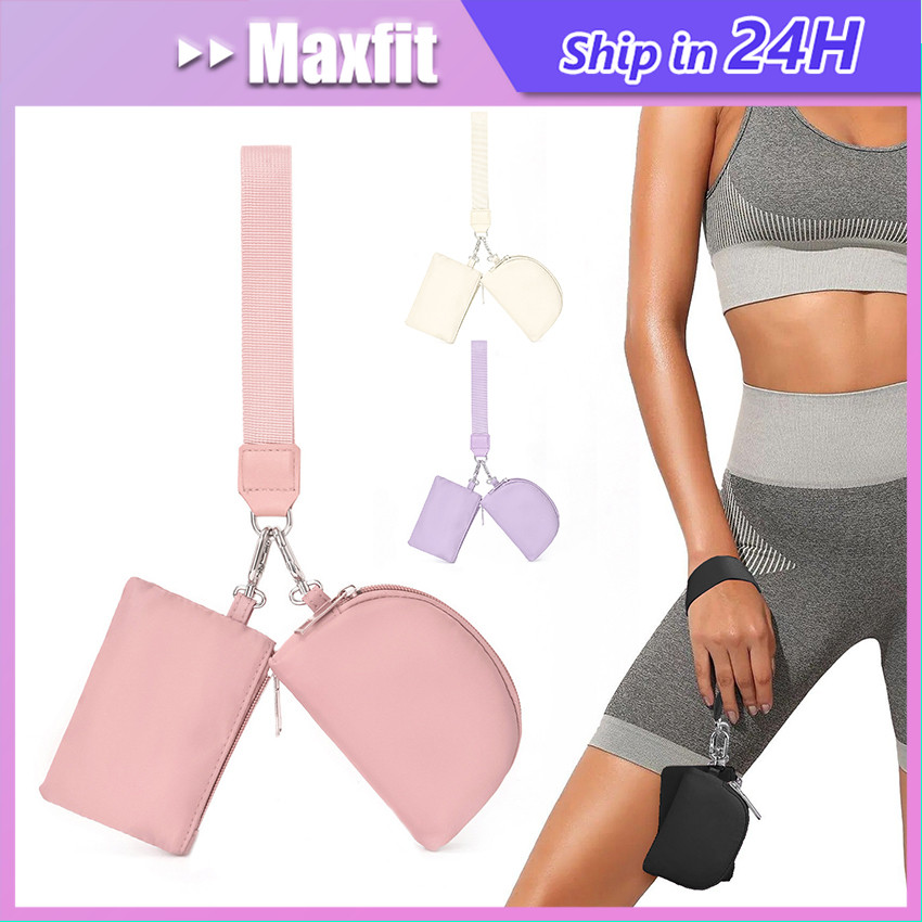 Dompet Wanita Clutch&Wrist Bag Dual Pouch Tas Pergelangan Mini Dompet Kartu Atm Bank Portable Bahan