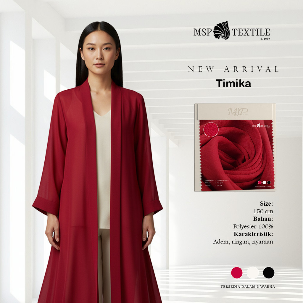 KAIN TIMIKA POLOS TEKSTUR KULIT JAGUNG KUALITAS PREMIUM COCOK UNTUK ATASAN DRESS KEMEJA GAMIS TUNIK 