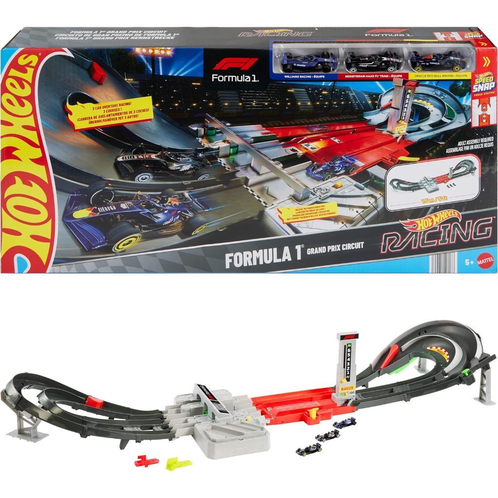 Hot Wheels Grand Circuit Track Set 3-Lane Race