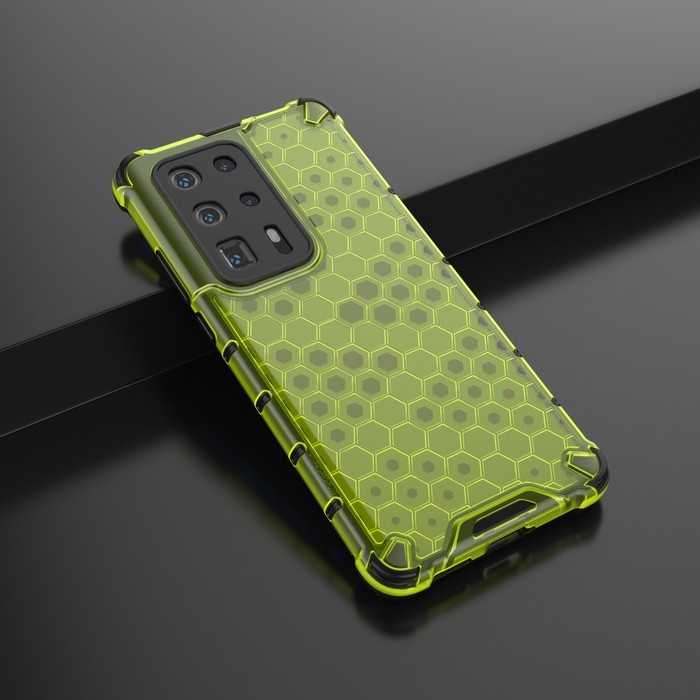 Huawei P40 Pro Plus - Honeycomb Hybrid Clear Armor Case Shockproof