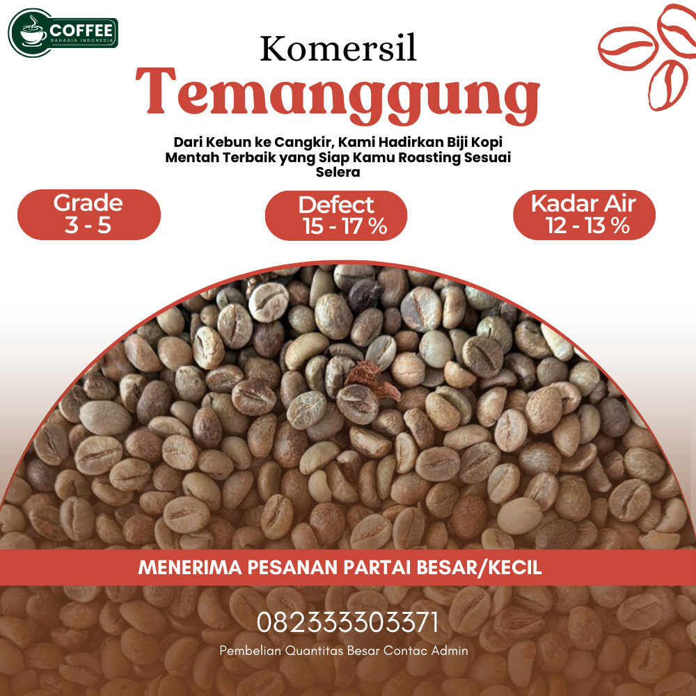 greenbean / biji kopi Arabika Temanggung - Komersial - 1kg