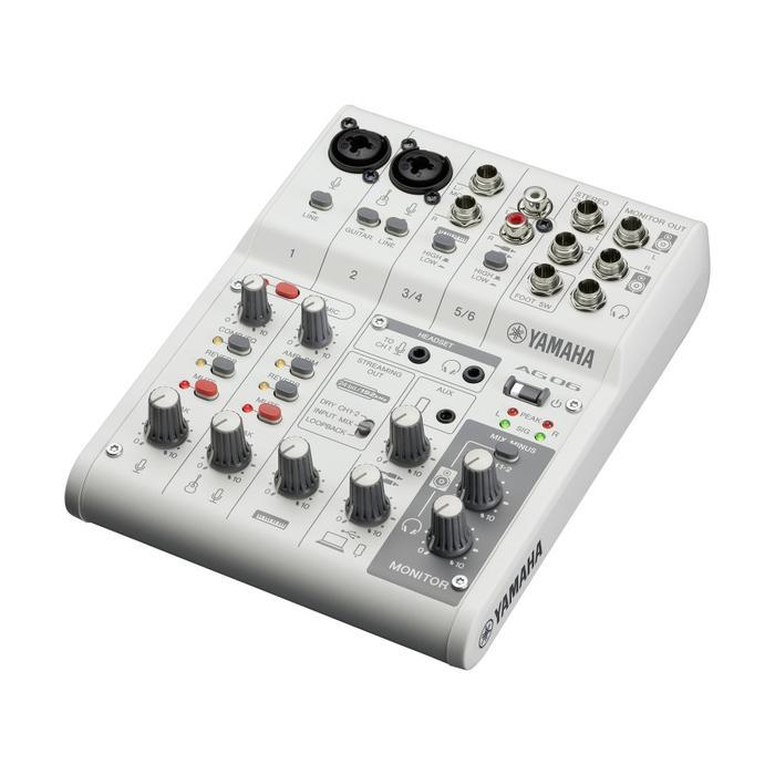 Yamaha AG06MK2 AG06MKII AG06 MK2 MK II 6-Channel Live Streaming Loopback Mixer/USB Interface - White