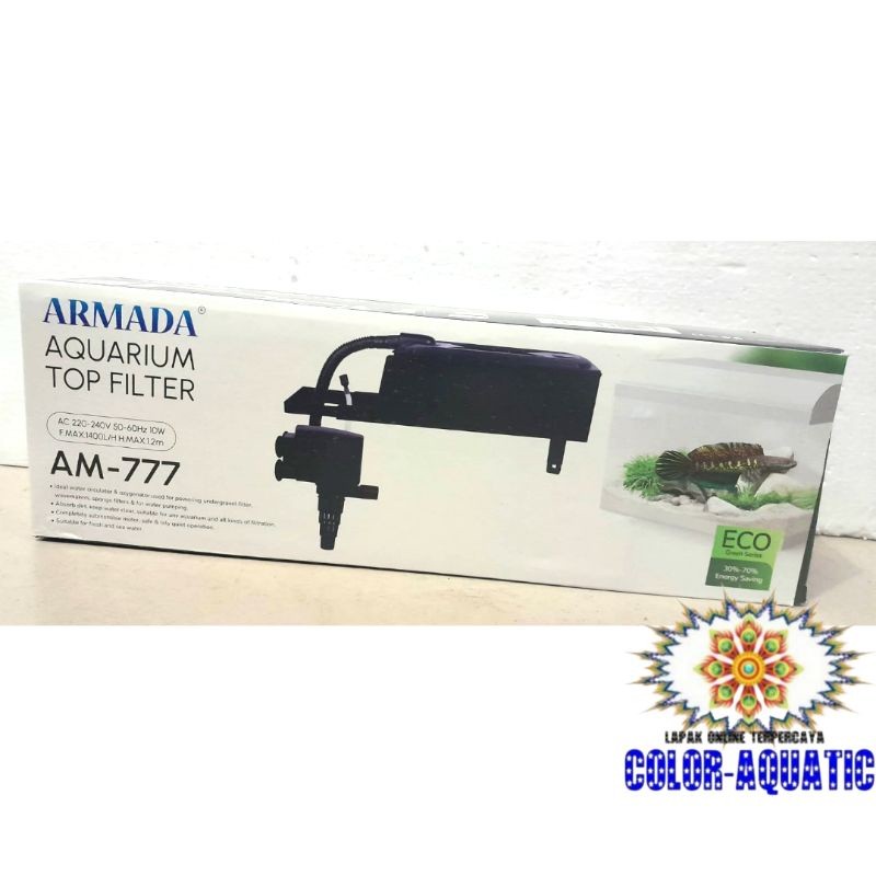 Filter box lengkap ARMADA AM 777 mesin 1200 top filter aquarium full set