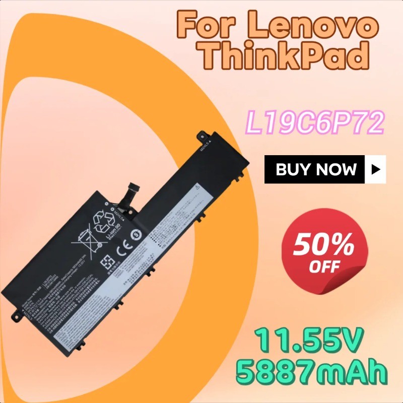 11.55V 5887mAh 68Wh L19C6P72 for Lenovo ThinkPad P15v 20TQ 20TR T15p 20TN 20TM 5B10W13961 SB10T83204