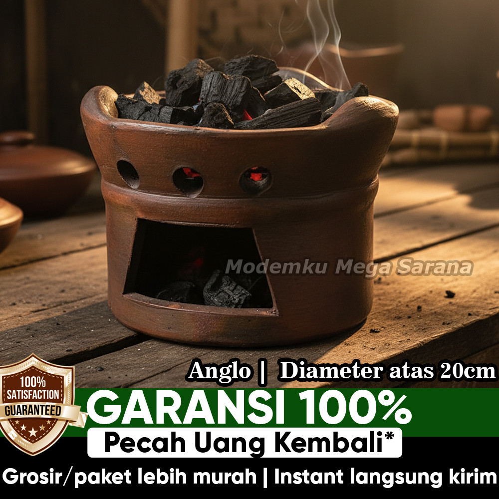 Anglo Tanah Liat Gerabah Tungku Arang Areng Tatakan Prasmanan Diameter 20 cm