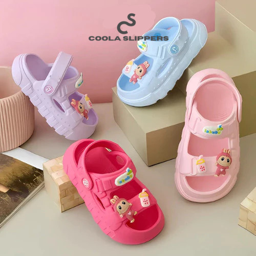 CS - Sandal Let Eva Anak Cewek Karakter Pop Mart Labubu Boba Pink Super Lucu Empuk Trendy TERBARU