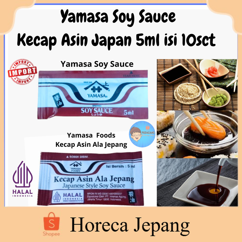 [HRC] Yamasa Soy Sauce 5ml Isi 10 Sachet / Kecap Asin Jepang Sachet / Soy Sauce Jepang Asli / Kecap 