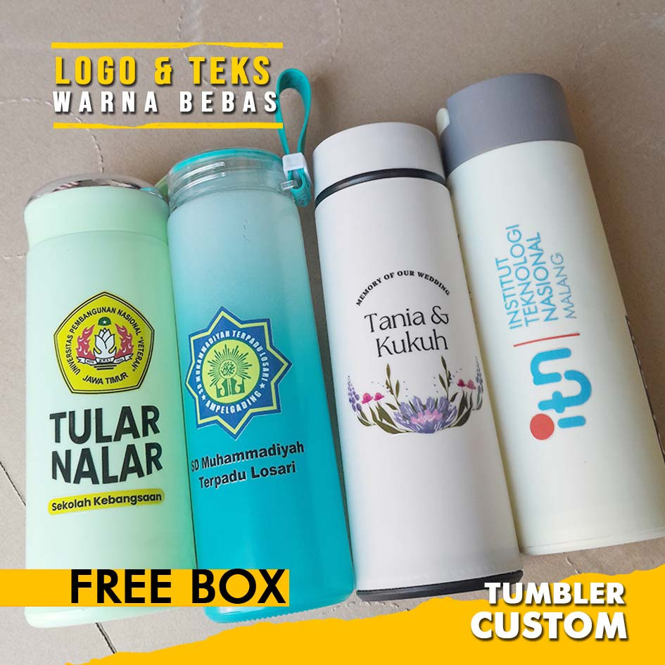 TERLARIS Tumbler Custom/Tumbler Custom Logo/Thumbler Cetak/Free Box
