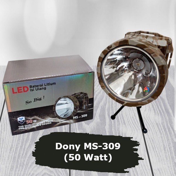 Senter Kepala MS-309 SO BIG (50 Watt) Senter Kepala MS309 / MS 309 (Gratis Tripod) [Cahaya Putih/Kun