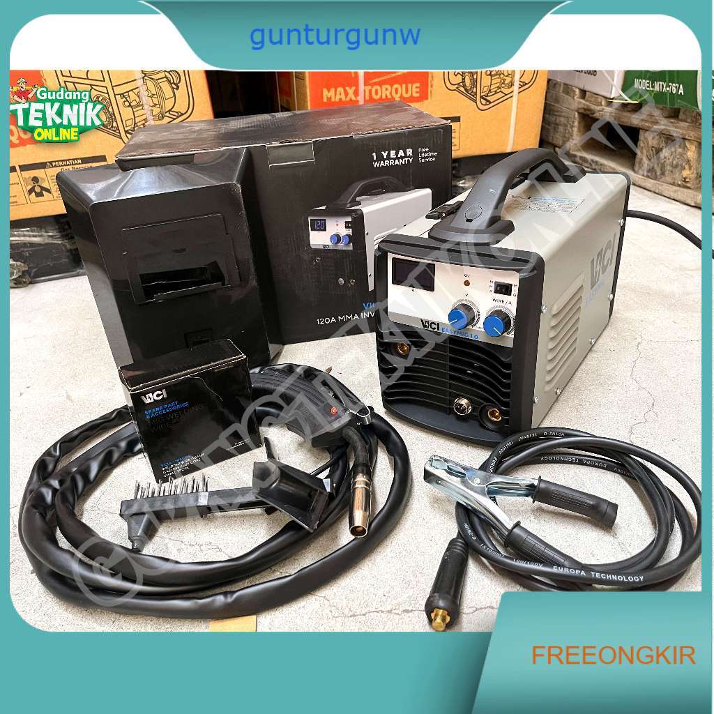 Mesin Las MIG VICI EASY MIG 1.0 120A Tanpa GAS CO2 / Mesin Las Listrik MIG Trafo Travo Las Inverter 