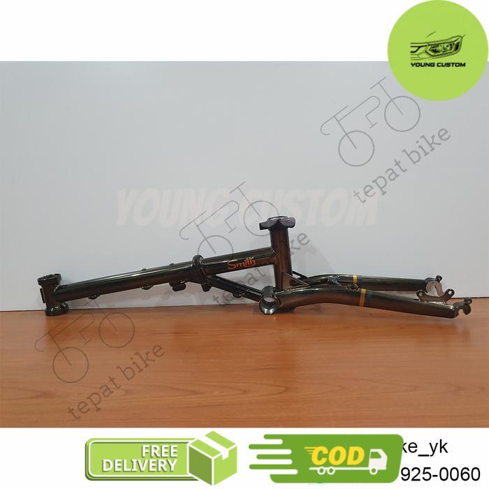 Frame sepeda Lipat 16 chromoly merk SMITH - Dark - Gold -young