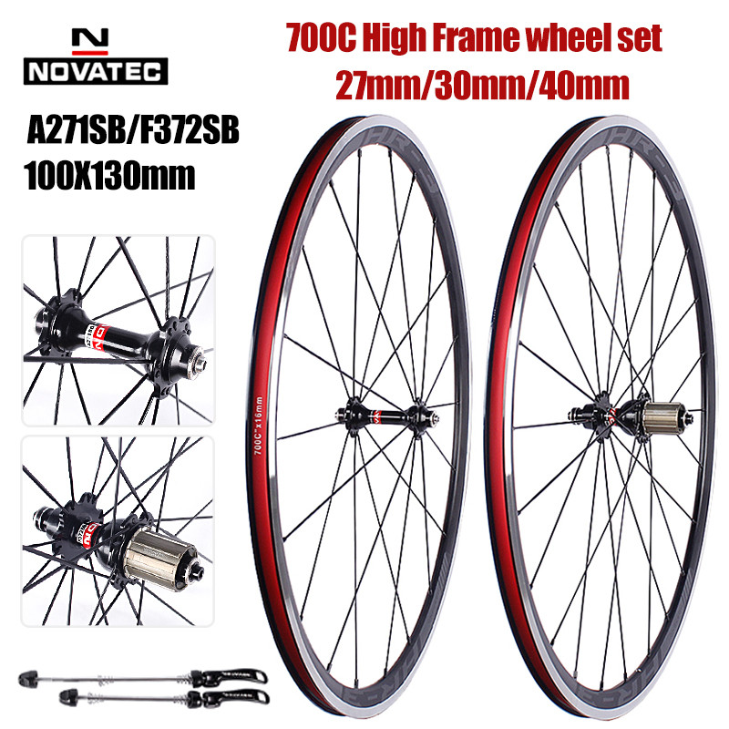 NEW Novatec 700C Road Bike Wheels Double Layer Alloy Brake Rim A271/F372SB Light Bicycle Hubs 20 24H
