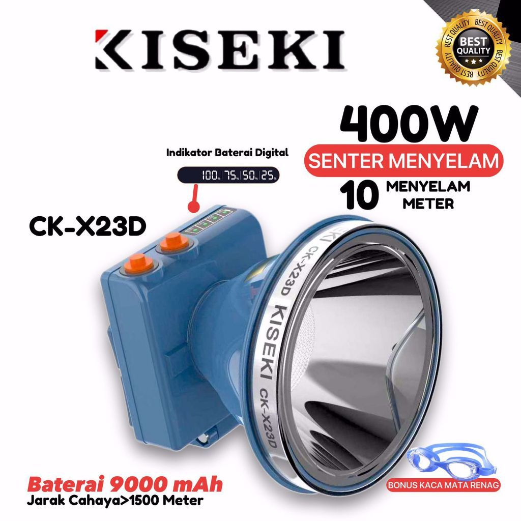 Kiseki Senter Kepala Selam CK-X5D/X8D/X11D/X12D/X13D/GLC-200 Senter Kepala Selam Cahaya Putih Super 