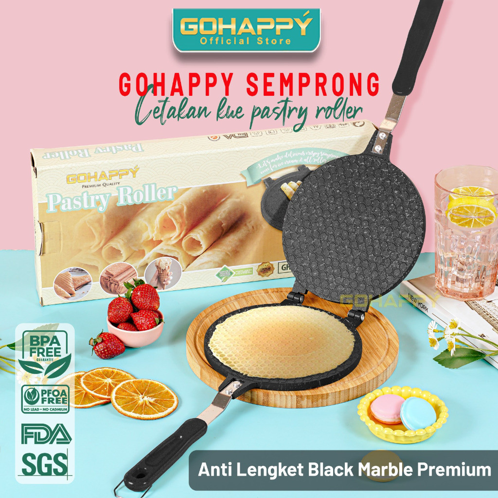 CETAKAN KUE SEMPRONG Original Gohappy Marble Anti lengket PASTRY ROLLER Tebal - Anti karat