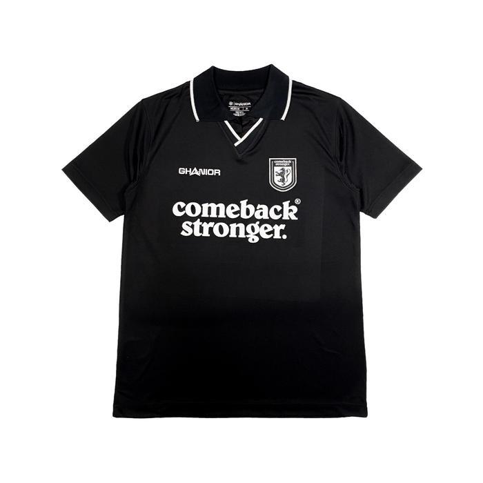 Ghanior Comeback Stronger Casual Jersey Vintage Retro Regular Fit Simple Elegan Warna - BLACK WHITE 