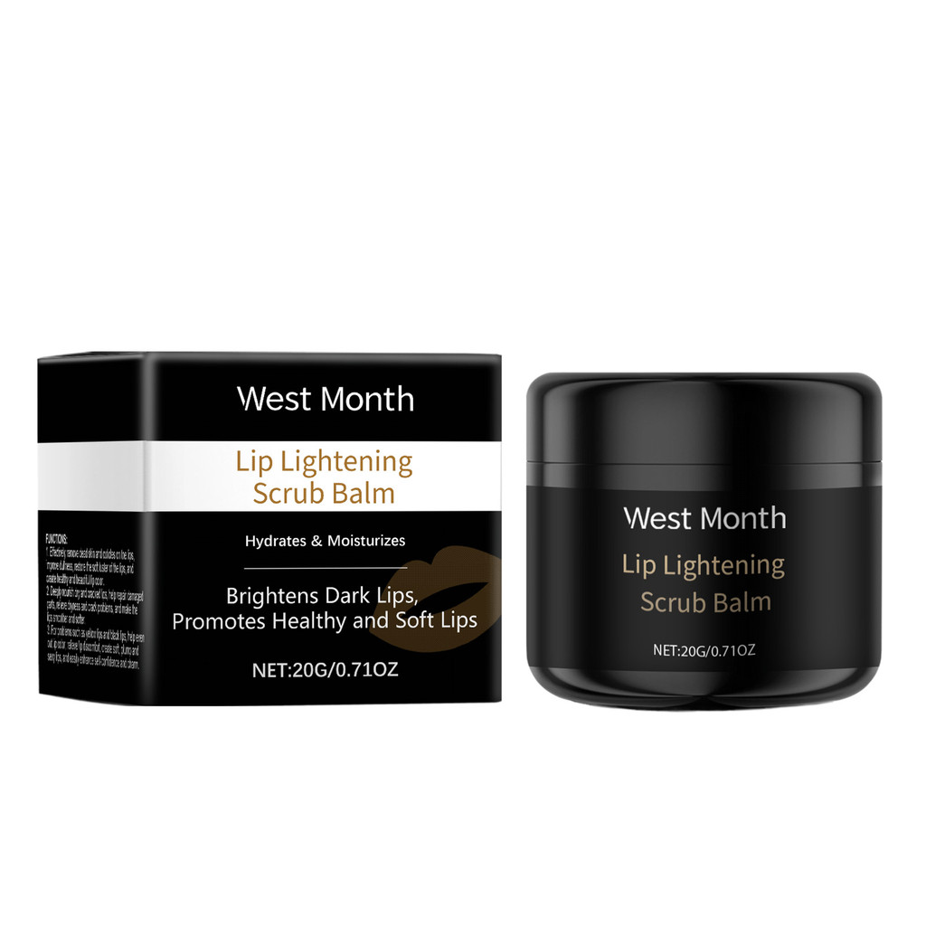 West Month Scrub bibir pengelupas kulit Scrub pengelupas lembut yang menutrisi dan melembabkan untuk