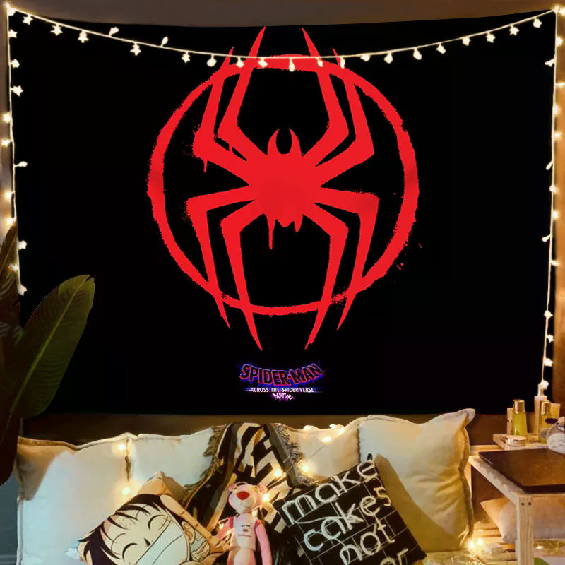 (Pengiriman dari Jakarta) Spider-Man Di Seluruh Alam Semesta Perimeter Kain Gantung Asrama Kamar Tid