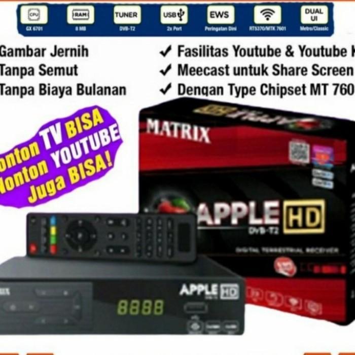 TVZONE ID New STB recivier TV stb Digital Matrik Apple DVB T2 HD merah terbaru