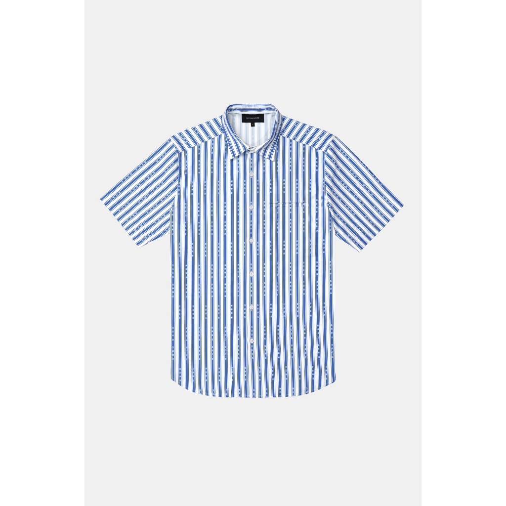 Buttonscarves Striped Men Shirt - Blue