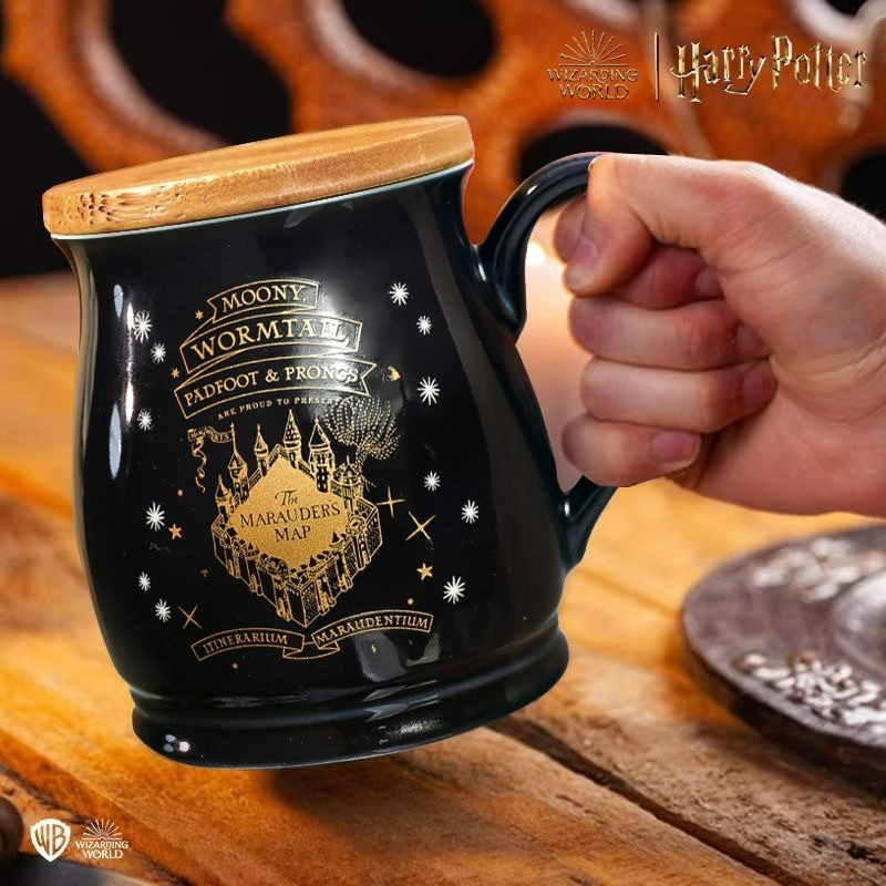Gelas Mug Perubahan Warna Harry Potter Marauder’s Map Thermal Mug 500ml untuk Kado & Koleksi Fans