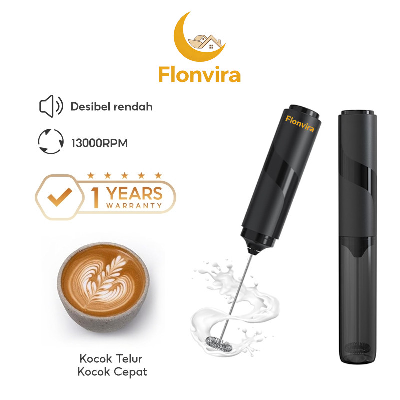 Flonvira Mixer Pengaduk Kopi Elektrik Milk Frother Pengocok Telur Hand Mixer Blender