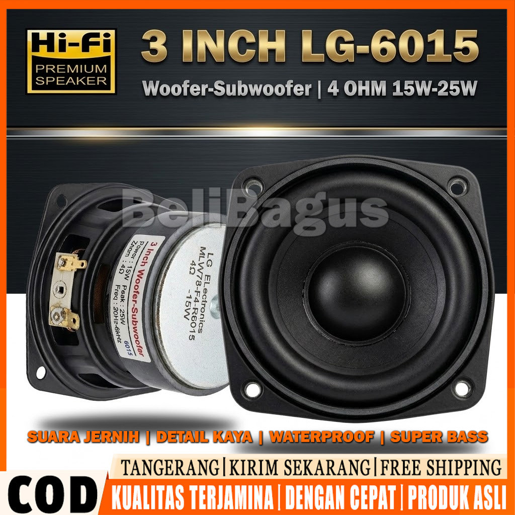 Mini Subwoofer Speaker 3 Inch LG-6015 Super Bass 4 ohm 15W-25W High Power HIFI Low Bass 3 in Magnet 