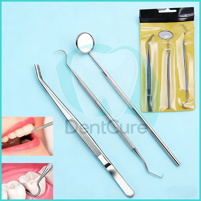 3PCS Stainless Steel Standart Dental diagnostic kit Isi 3 Kaca mulut Pindet Sonde untuk diagnostik g