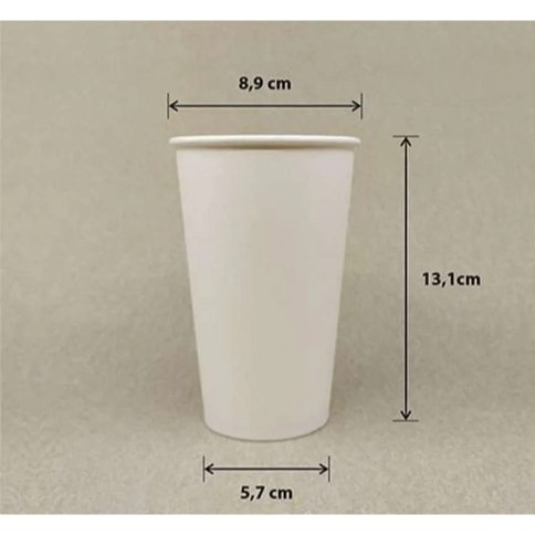 SID PAPER CUP 16oz POLOS PAPER CUP TINGGI SEDANG + TUTUP ANEKA BENTUK PAPER CUP POLOS 16oz