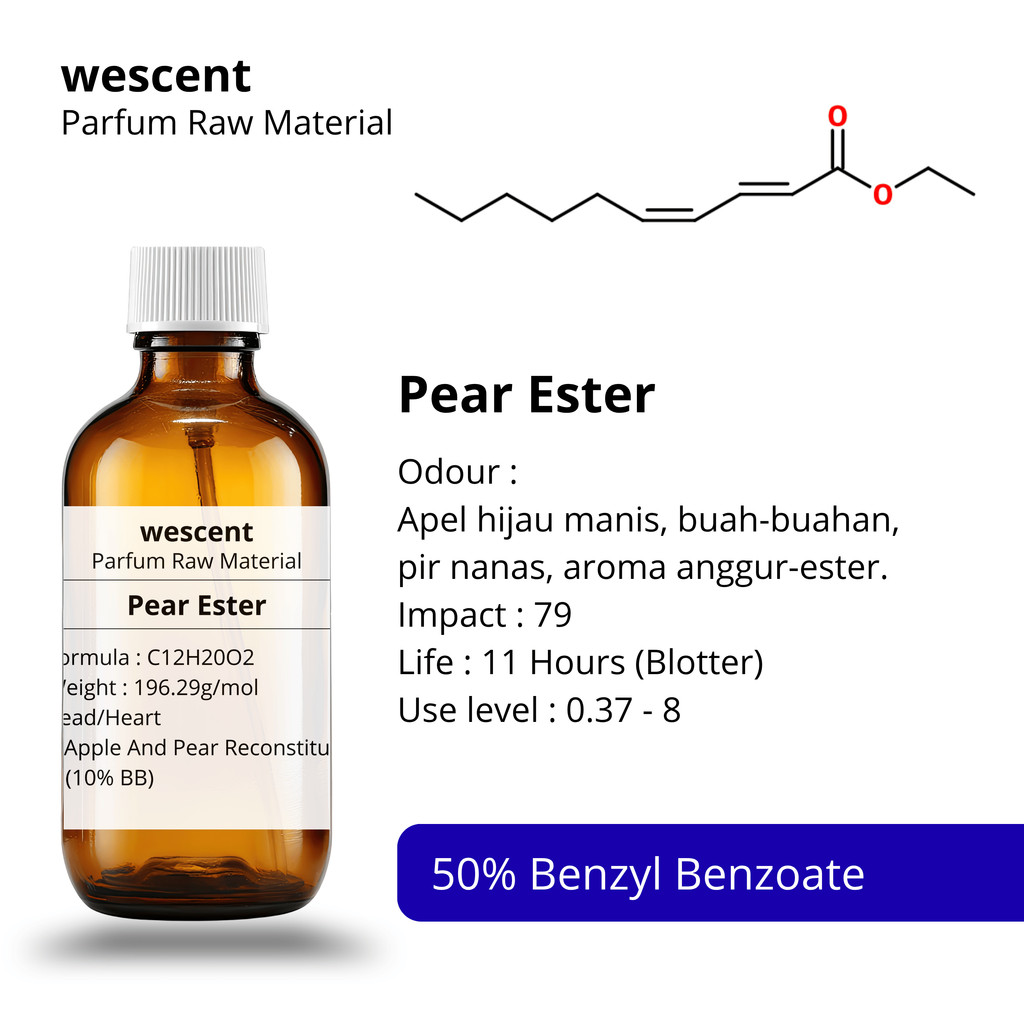Aroma Chemical - 10ml Pear Ester 50%BB Perfume Ingredient Komponen Aroma Buah Pir