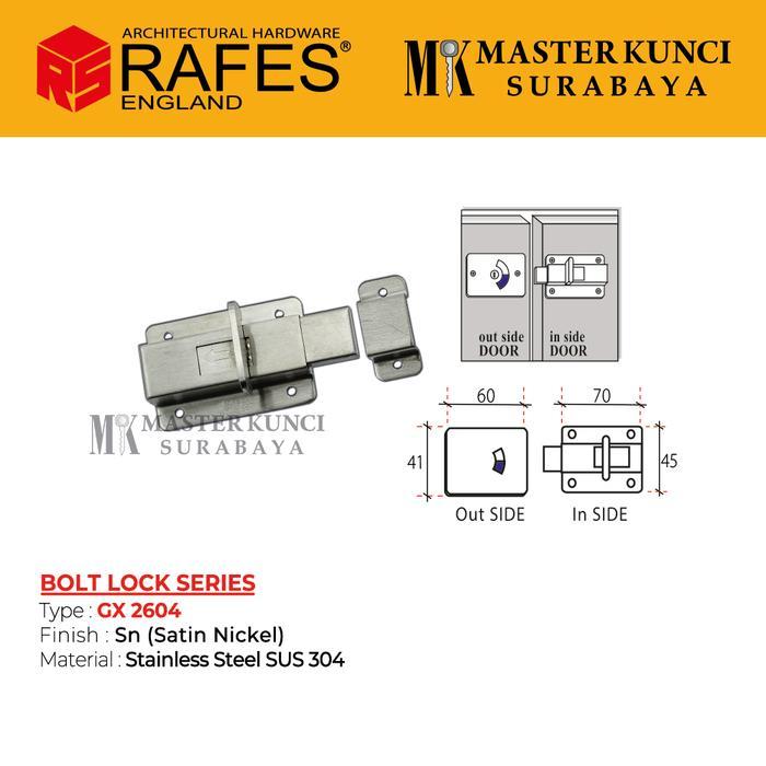 Grendel Pintu RAFES Stainless Steel SUS 304 (GX 2604)