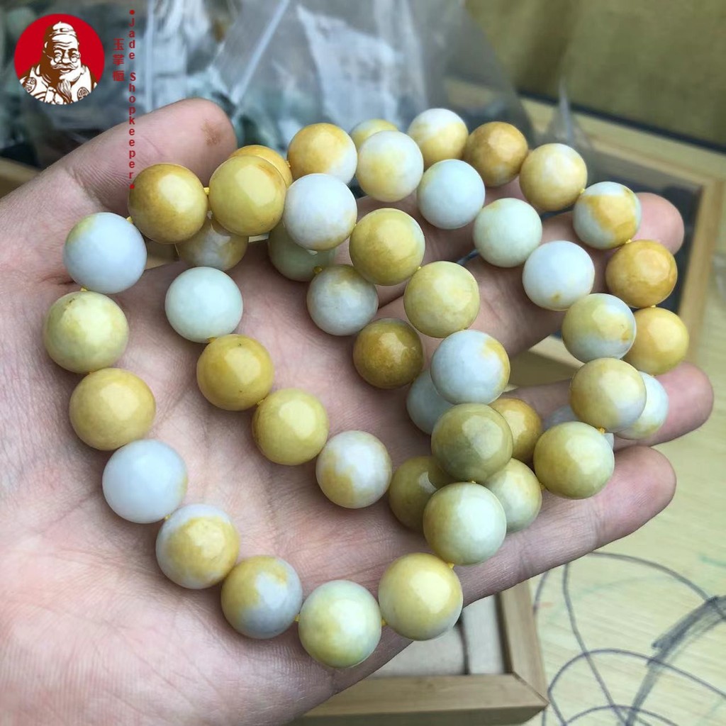 Natural Sebuah gelang giok, gelang giok Myanmar giok kuning, perhiasan transshipment keberuntungan k