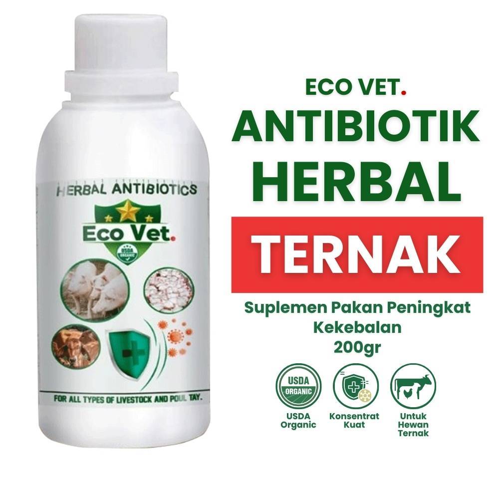 LEBIH EFEKTIF Ecovet Herbal Antibiotik 200 gram - Ecovet - Ecovet Original 200gram - B3G1